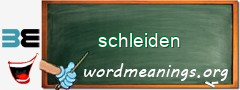 WordMeaning blackboard for schleiden